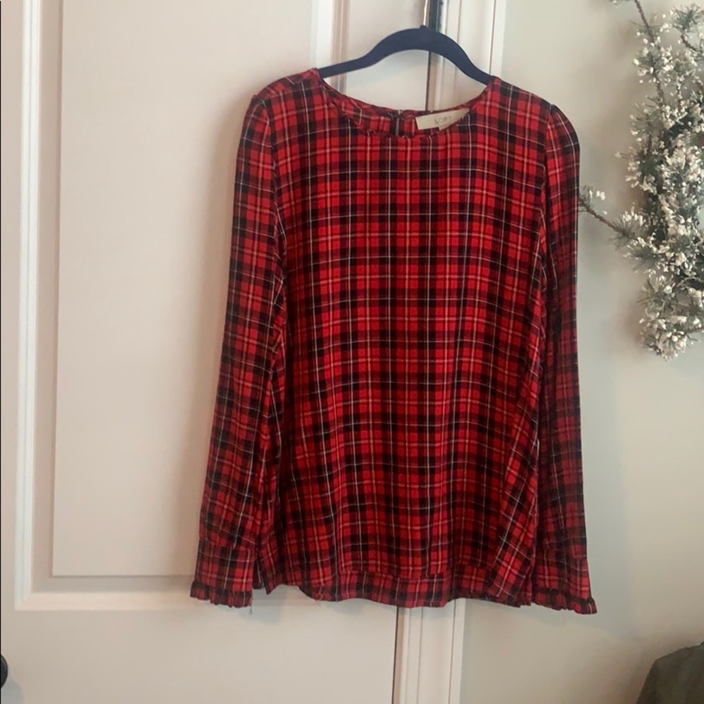 Loft plaid tunic top. New